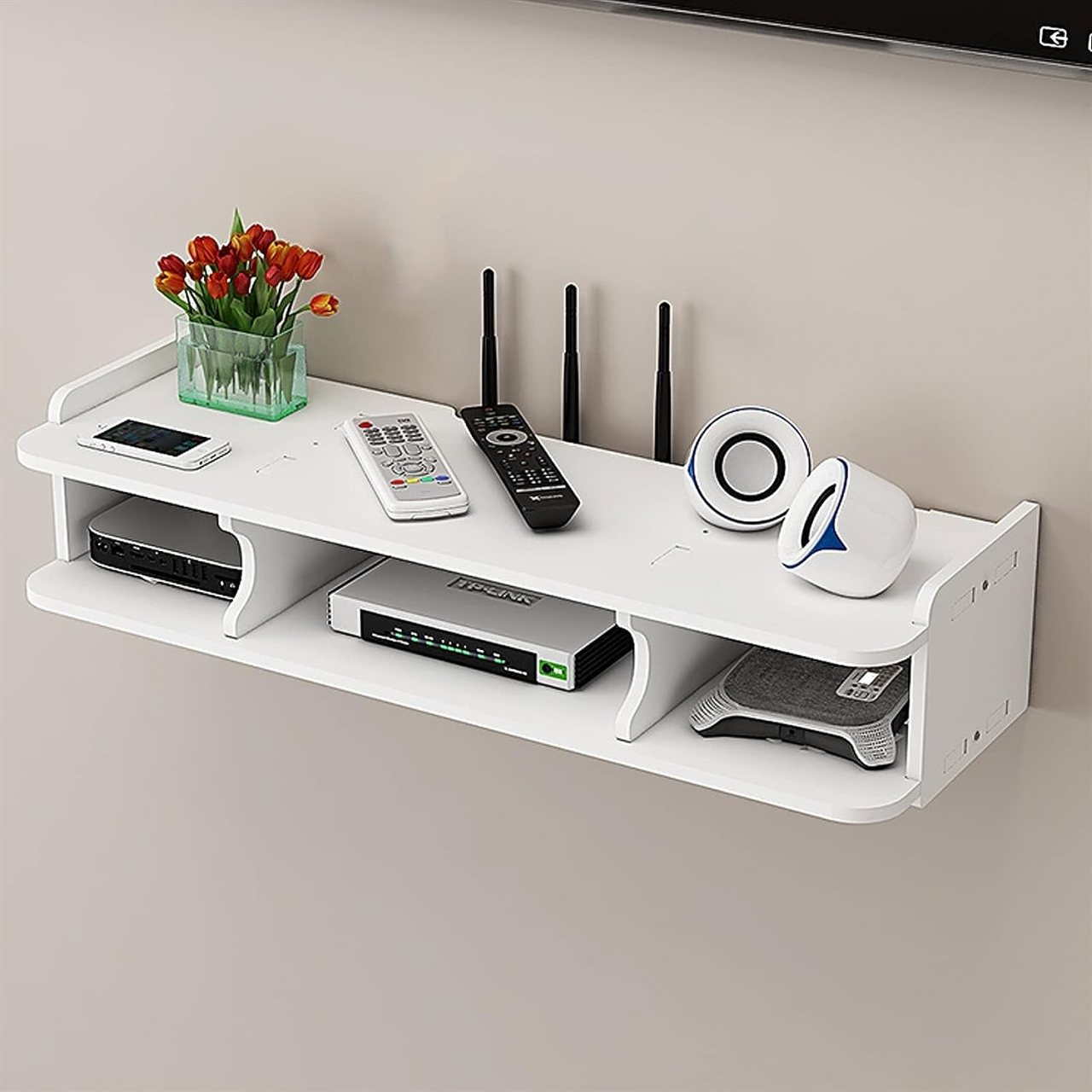 Suport router si accesorii, 3 compartimente, 20 x 60 cm [2]