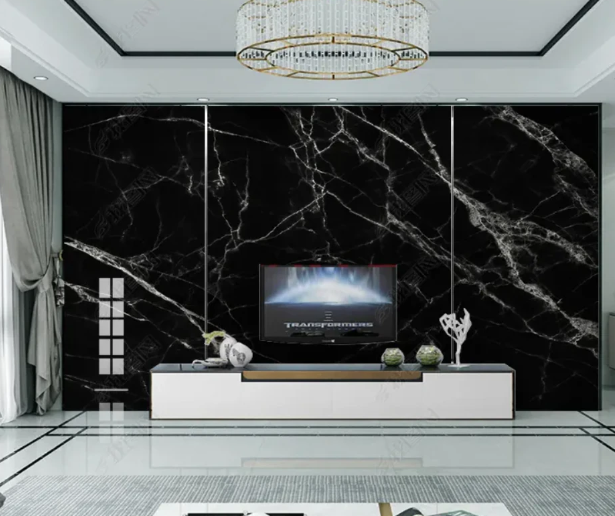 Tapet autoadeziv tip marmura, negru, 60x 300 cm [2]