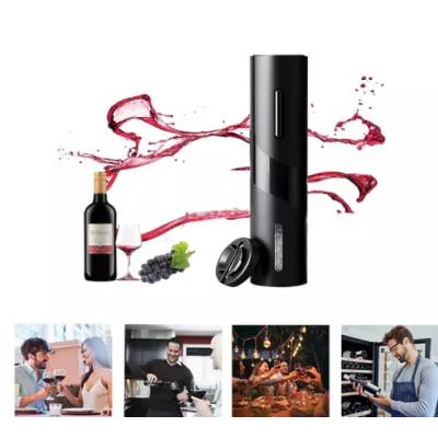Set tirbuson electric si accesoriu taiere sigiliu, NEGRU [2]