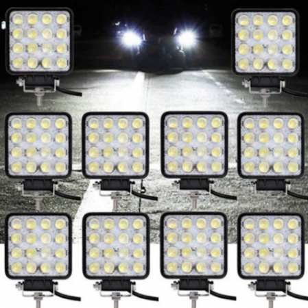 Auto - Set 10 proiectoare 16 LED 48W auto OFF-ROAD, IP 67