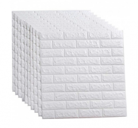 Casa si gradina - Set 10 x Tapet 3D adeziv caramizi albe, 77x70 cm