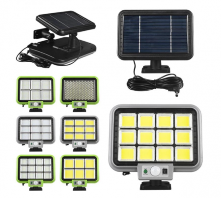 Set 2x Proiector solar 288LED, 50W, senzor de miscare, telecomanda, 3 moduri de iluminare [1]