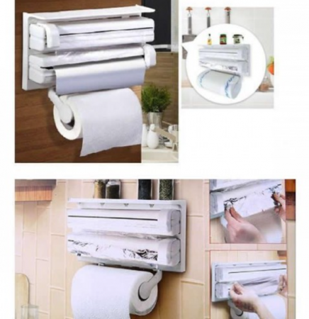 Dispenser triplu de bucatarie pentru hartie, folie aluminiu si folie stretch [1]