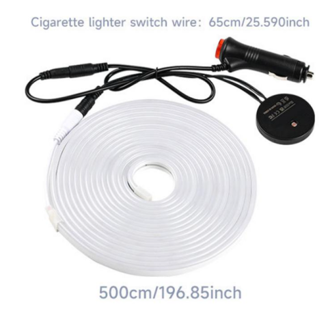 Bandă LED Portbagaj Auto 5M cu Senzor de Lumina Mufa Bricheta– Iluminare calda 12V [4]