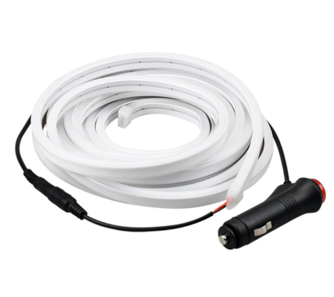 Lumini Ambientale Auto LED - Bandă LED Portbagaj Auto 5M cu Senzor Magnetic, Mufă Brichetă 12V, Iluminare Alb Rece