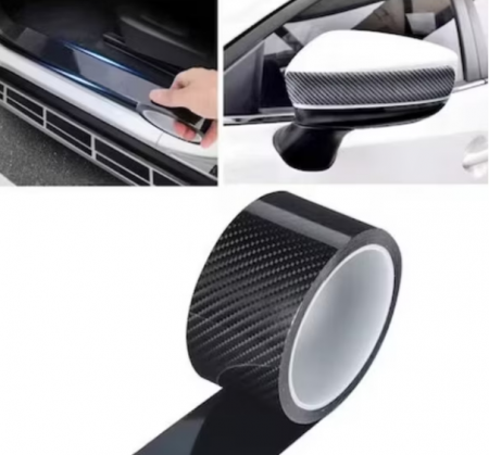 Banda Protectie Auto 3D, BZRSH®, din Carbon, Pentru Prag, Usa, Bara, Bord, Impermeabila, Tuning Auto, 10 cm x 5 metri [3]