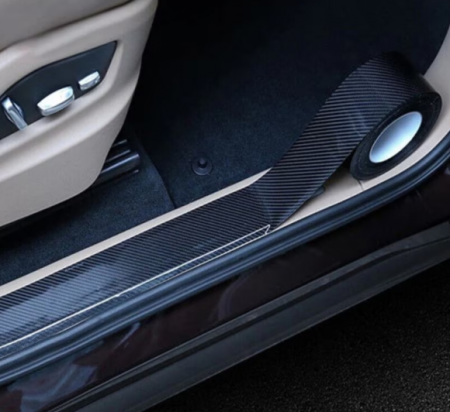 Banda Protectie Auto 3D, BZRSH®, din Carbon, Pentru Prag, Usa, Bara, Bord, Impermeabila, Tuning Auto, 10 cm x 5 metri [6]