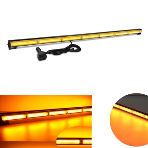 Girofar si Lumini avertizare - Bară Girofar LED BZRSH 104 cm, 7 Module COB, Galben, 12-24V – Acoperire Maximă pentru Camioane și TIR-uri