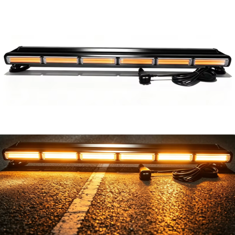 Girofar si Lumini avertizare - Bară Girofar LED Dublă BZRSH 90cm, 216W, 2280lm, 16 Moduri Stroboscop, 12V-24V, Prindere Magnetică