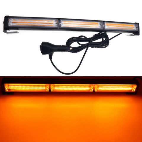 Auto - Bara LED girofar 45 cm, 54W, lumina galbena, functii stroboscop, 12V, 3000K