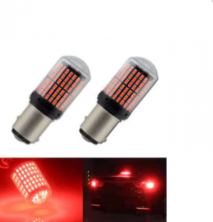 Bec auto led BAY15D 1157/P21/5W, 144LED SMD, lumina rosie, 2 faze, pozitie si stop pe frana, BZRSH [3]