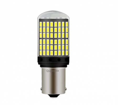 Auto - Bec LED Canbus 1156/BA15S P21W 3014, 144 LED-uri Marsarier, Alb, 6000K, BZRSH