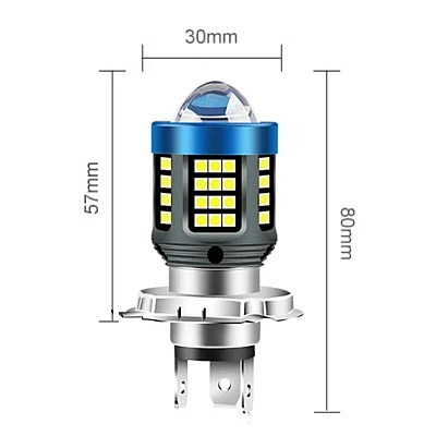 Bec Led H4 MOTO cu doua faze 3030 cu 61 LED SMD temperatura 6000k putere 160W 15000 lm [1]