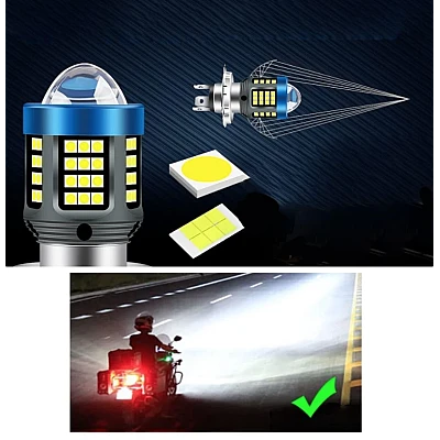 Bec Led H4 MOTO cu doua faze 3030 cu 61 LED SMD temperatura 6000k putere 160W 15000 lm [2]