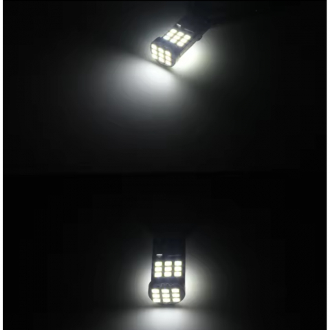 Bec LED T10 W5W BZRSH, 27 LED SMD, 12V, 2 bucati, pentru pozitie, plafoniera, portbagaj, semnalizare, lumini oglinda, lumini ambientale, lumina alba 6000k, canbus [2]