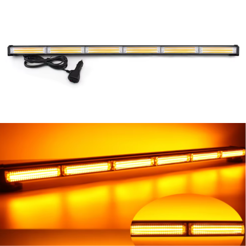 Lampi remorca si lumini de avertizare - BZRSH Bară Girofar LED 89cm – 6 Module Stroboscop 108W, Lumină Galbenă IP65
