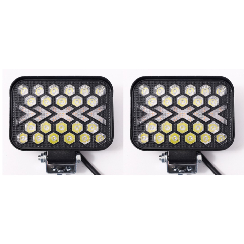 Set 2 Proiectoare LED Off-Road cu Moduri Flash | Flow | Constant și Dual Color Alb + Amber, 4 inch