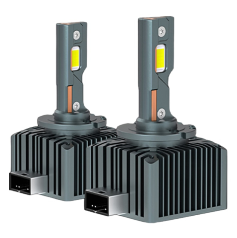 D1S - BZRSH LED D1S Premium Conversie Xenon 12000LM – Set 2 Becuri HID-LED 120W Canbus Plug&Play Alb Rece, Miez Cupru & Radiator Aluminiu, Iluminare OEM Upgrade