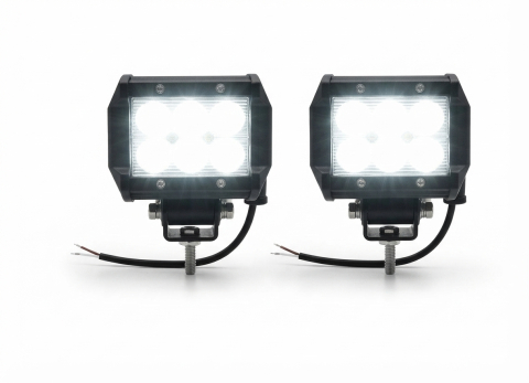 Iluminare Auto LED - BZRSH Set 2 Proiectoare LED Offroad si Marsarier 18W, Spot 30 Grade, 12V-24V, Bracket Metalic