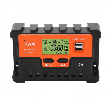 Lampi solare - Controller tensiune pentru panou solar KZ040, 24V, 40 A, LCD