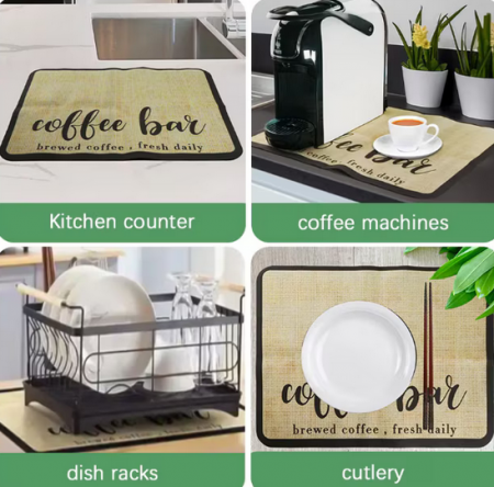 Covoras absorbant pentru blat de bucatarie TopBazar, 60x40cm, din diatomita si panza tehnologica cu suport din cauciuc anti-alunecare [3]