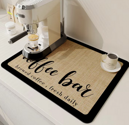 Covoras absorbant pentru blat de bucatarie TopBazar, 60x40cm, din diatomita si panza tehnologica cu suport din cauciuc anti-alunecare [2]