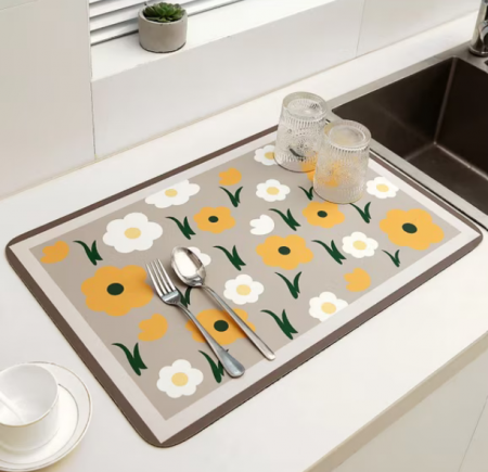Covoras absorbant pentru bucatarie, 30x40 cm, uscare vesela si tacamuri, anti alunecare, uscare rapida [1]