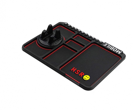 Auto - Covoras multifunctional pentru bord, anti-alunecare, suport telefon,  Afisare numar telefon, Negru