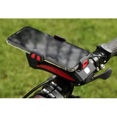 Far de Bicicleta cu 3 LED, Claxon si Suport de Telefon, Incarcare USB [2]