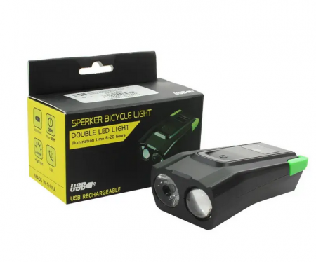 Far LED pentru bicicleta sau trotineta, 10W,  claxon, incarcare USB, bk-1718 [6]