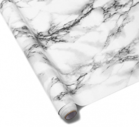 Folie autocolanta tip marmura alba, 60 x 300 cm, lavabila, BZRSH® [1]