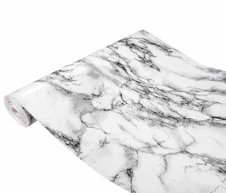 Folie autocolanta tip marmura alba, 60 x 300 cm, lavabila, BZRSH® [2]