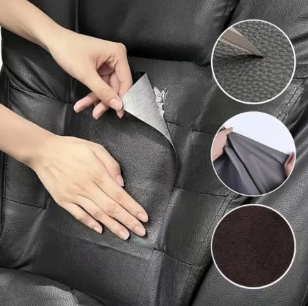 Folie din Piele Ecologica Autoadeziva pentru Reconditionare si Retapitare Canapea, Scaun, Interior Auto, Usor de Aplicat, Rezistenta si Durabila, Rola 75 x 250 cm, Negru, TopBazar [3]