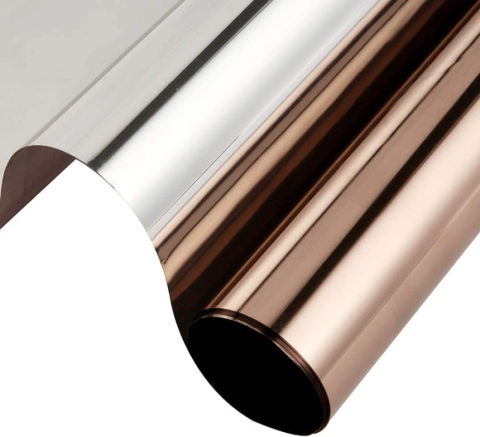 Folii reflexive - Folie Reflexivă pentru Geamuri TopBazar, Maro Bronz, 60 x 300 cm, Efect Oglindă pentru Intimitate și Protecție Solară UV