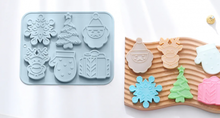 Forma din Silicon pentru Ciocolata de Casa, Bomboane, Jeleuri sau Cuburi de Gheata, Albastru, 22 x 18 x 1 cm, TopBazar [3]