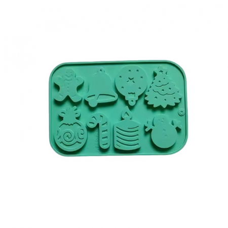 Casa si gradina - Forma din Silicon pentru Ciocolata de Casa, Bomboane, Jeleuri sau Cuburi de Gheata, Tematica Craciun, Roz, 18.5 x 12.8 x 0.7 cm, TopBazar