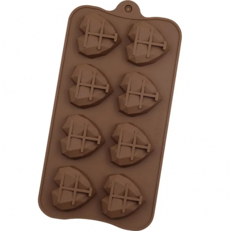 Casa si gradina - Forma Silicon Inimioare pentru ciocolata, bomboane, TopBazar, decorare, 19 x 10 cm, Maro