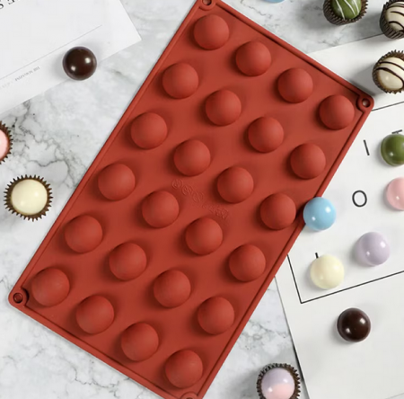 Forma silicon pentru bomboane si praline din ciocolata, semisfere, 28 x 17 cm, TopBazar [3]