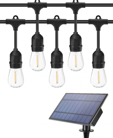 Iluminat - Ghirlanda luminoasa 10 metri cu 10 becuri led si panou solar