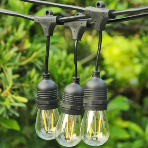 Ghirlanda LED cu Panou Solar si 10 de Becuri Incluse, interconectabile,  10 m cu 10 becuri LED Filament 2W 3000K, alb cald, BZRSH [6]
