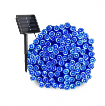 Lampi solare - Ghirlanda luminoasa pentru gradina cu incarcare solara, 10 metri, 100 LED, albastru