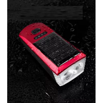Far Bicicleta cu Claxon, Incarcare Solara, 4 Moduri Iluminare [2]