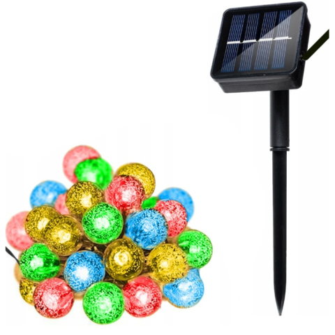 Instalatii - Instalatie Luminoasa Solara BZRSH cu 30 Globulete LED Multicolor, 5 Metri, Panou Solar Integrat