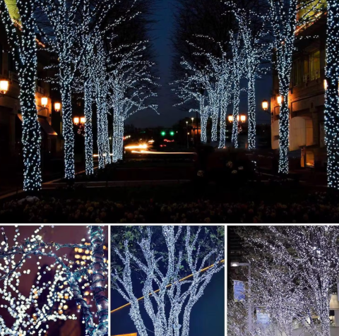 Instalație Solară Decorativă Crăciun 45m, 450 LED Alb Rece, BZRSH, Telecomandă, 8 Moduri Iluminare – Ghirlandă LED Exterior/Interior, IP44, Autonomie 8-10 Ore [2]