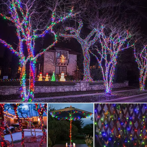 Instalatie Solara Decorativa Craciun 45m, 450 LED, Multicolor, BZRSH, Telecomanda, 8 Moduri Iluminare – Ghirlanda LED Exterior/Interior, IP44, Autonomie 8-10 Ore, BZRSH [3]