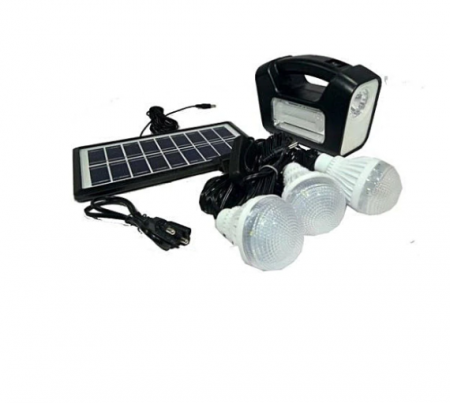 Lampi solare - Kit camping cu panou solar fotovoltaic cu 3 becuri LED