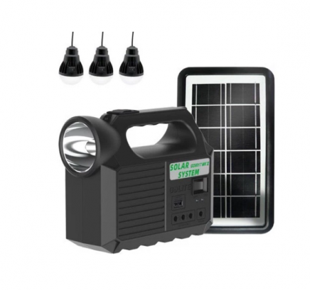Iluminat - Kit solar GD-8017 MUSIC portabil cu 3 becuri, bluetooth, mp3, 8000mAh
