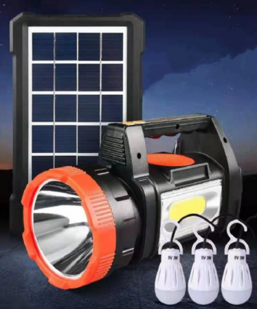 Lanterne - Kit solar portabil lanterna, 3 becuri, Mp3, Radio, USB, panou solar 8000mAh