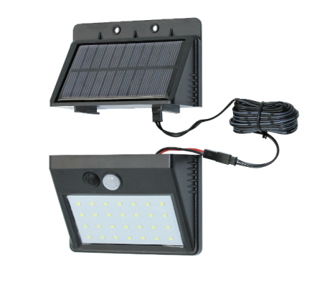 Lampi solare - Lampă LED cu incarcare solară cu senzor de miscare și panou extern 30LED  IP65