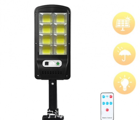 Lampi solare - BZRSH Lampa Solara 160 LED Telecomanda Senzor Miscare 8 Ore Curte Gard Parcare